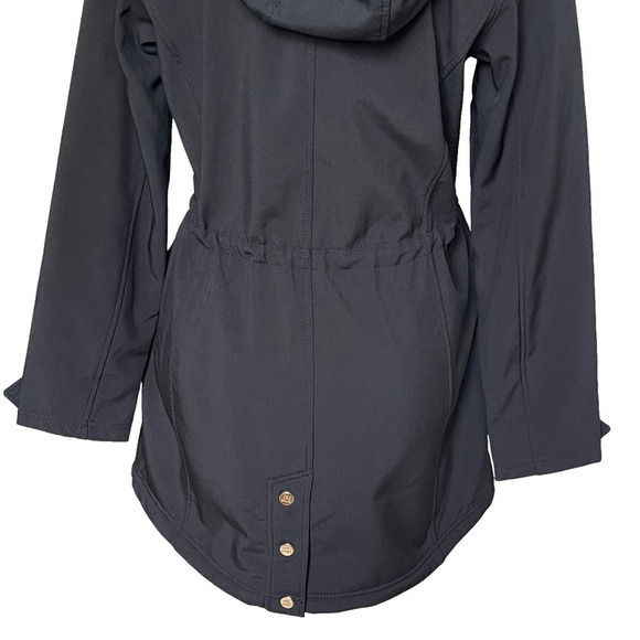 Steve Madden Women’s Black Parka Anorak Hooded Jacket Size M Faux Fur Trim - Picture 7 of 9